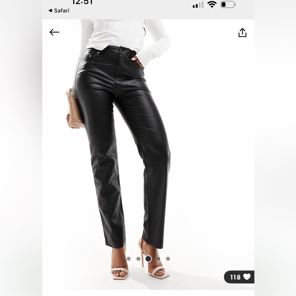 River Island Faux Leather Jeans NWT